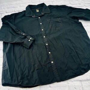 Cooper Jones Mens 4XB Black Cotton Long Sleeve Button Down Shirt Big & Tall